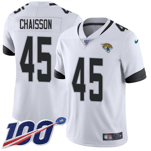 Jacksonville Jaguars 45 KLavon Chaisson White Youth Stitched NFL 100th Season Vapor Untouchable Limited Jersey